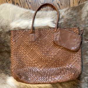 FALOR weaved brown purse extra large perfect